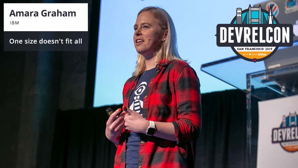 Amara Graham speaking at DevRelCon San Francisco 2019