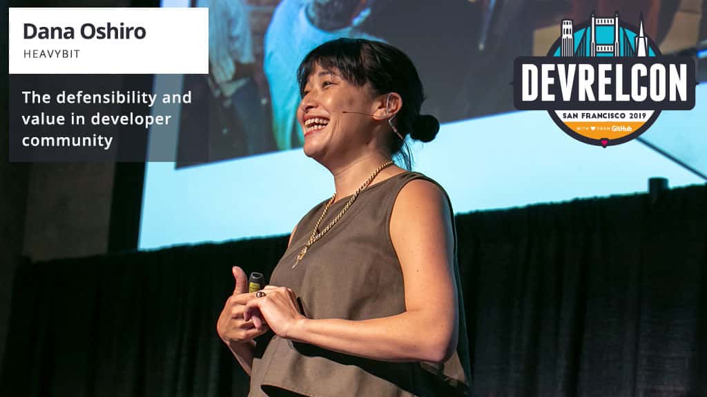 Dana Oshiro speaking at DevRelCon San Francisco 2019
