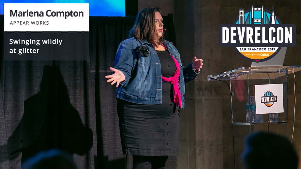Marlena Compton speaking at DevRelCon San Francisco 2019