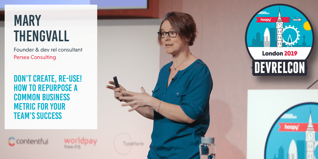 Mary Thengvall speaking at DevRelCon London 2019